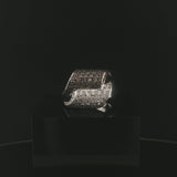 LeVian 18k White Gold 1.25cttw Chocolate and White Diamond Heavy Ring Size 7.75