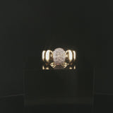 18k Yellow Gold and 0.50cttw Pave Set Diamond Fancy Band Ring Italy Size 7