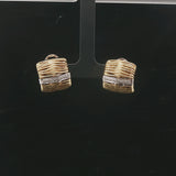 18k Yellow and White Gold 17.8g Heavy Diamond Huggie Earrings