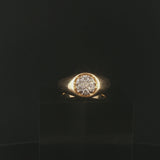 18k Yellow Gold and 0.35cttw Diamond Men's Vintage Solid Cluster Ring Size 12