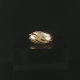18k Yellow Gold and 0.40cttw Diamond Vintage Curved Band Ring Size 5