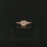 Pandora Timeless Elegance 14k Yellow Gold Square Cubic Zirconia Ring Size 9