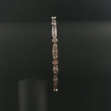 14k White Gold and 3cttw Round and Baguette Diamond Fancy Link Bracelet 7"