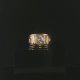 14k Yellow and White Gold 1cttw Diamond Men's Vintage Pinky Ring Size 6.25