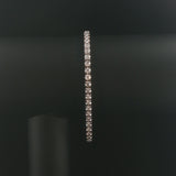 14k White Gold and 2.40cttw Diamond Solid Tennis Bracelet 7.25"