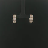 18k White Gold and 1.25cttw Diamond Solid Huggie Earrings Italy