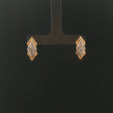 18k Yellow and White Gold 0.30cttw Diamond Solid Vintage Huggie Earrings