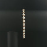14k Yellow Gold and Opal 7.4g Ladies Vintage Link Bracelet 7.25"