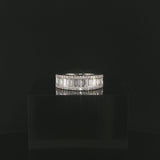 EFFY 14k White Gold 1.25cttw Baguette and Round Diamond Ladies Band Ring Size 7