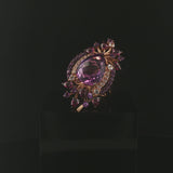 LeVian 14k Rose Gold Amethyst and Diamond Large Ring Size 8