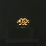Tiffany & Co. 18k Yellow Gold Open Heart With Bow Ring Size 5.5