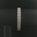 18k White Gold and 2.50cttw Diamond Vintage Intricate Panel Link Bracelet 7.25"