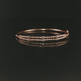 Levian 14k Rose Gold 0.92cttw Bezel Set Diamond Bangle Bracelet 6.75"