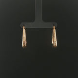 18k Yellow Gold 3g Squared Ribbed Hoop Earrings 1"