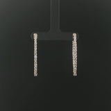 14k White Gold and 3.50cttw Diamond Inside Out Oval Hoop Earrings 1.5"