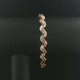 14k Yellow Gold and 2.50cttw Baguette Diamond Solid Wave Link Bracelet 7.25"