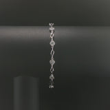 14k White Gold and 1cttw Diamond Cluster Floral Link Bracelet 7"