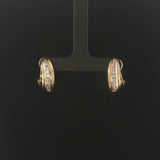 14k Yellow Gold and 0.75cttw Diamond Fancy Huggie Earrings