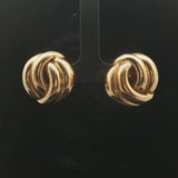 18k Yellow Gold 15.5g Solid Heavy Vintage Knot Clip On Earrings