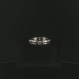 18k White Gold 0.50cttw Baguette and Round Cut Diamond Thin Band Ring Size 7