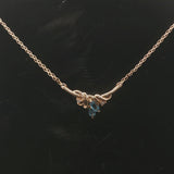 14k Yellow Gold Topaz and Diamond Ladies Pendant Necklace 17"