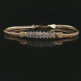 14k Yellow Gold and 1cttw Diamond Bar Flattened Curb Link Bracelet Italy 6.25"