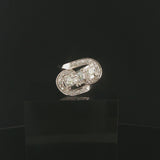 14k White Gold and 0.85cttw Diamond Ladies Fancy Ring Size 7.75