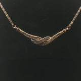 14k Yellow and White Gold Diamond Vintage Fancy Link Pendant Necklace 17"