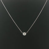 Brand New 1ct Natural Diamond Bezel Set Pendant Necklace in 14k Gold