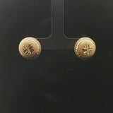 18k Yellow Gold 3.8g Vintage Diamond Cut Button Stud Earrings