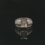 14k Yellow and White Gold 1cttw Diamond Cluster Ring Size 7