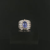 LeVian 18k White Gold 1.50ct Tanzanite and 0.80cttw Diamond Ring Size 6.75