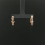 14k Yellow Gold and 0.30cttw Diamond Hoop Earrings