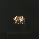 10k Yellow Gold and Diamond Vintage Nugget Ring Size 8.5