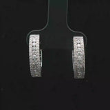 14k White Gold and 1cttw Diamond Small Hoop Earrings