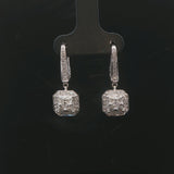 14k White Gold and 1cttw Diamond Drop Dangle Earrings 1"