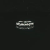 10k White Gold and Diamond Fancy Thin Band Ring Size 6.75