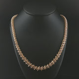 14k Yellow Gold and 3.5cttw Diamond Graduated S Link Vintage Tennis Necklace 17"