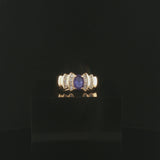 14k Yellow Gold Tanzanite and Diamond Ladies Ring Size 7
