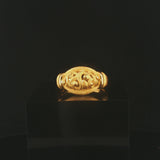 24k Pure Yellow Gold 7.7g Solid Fancy Ring Thailand Size 9.75