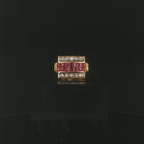 18k Yellow Gold Ruby and 0.50cttw Diamond Solid Ring Size 6.75