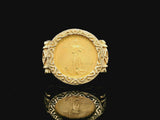 14k Yellow Gold and 22k American Eagle Gold Coin Ring Size 8