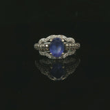 LeVian 14k White Gold Tanzanite and 0.50cttw Diamond Ladies Ring Size 7
