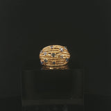 18k Yellow Gold and Sapphire 9.3g Vintage Solid Multi Band Ring Size 4.5