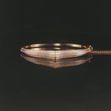 18k Rose Gold and 1cttw Diamond and Pink Sapphire Crowned Bangle Bracelet 6.5"