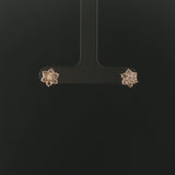 18k Yellow Gold and 1cttw Cluster Floral Stud Earrings