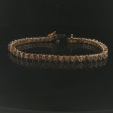 14k Yellow Gold and 2.5cttw Diamond Vintage S Link Tennis Bracelet 7"