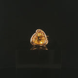 14k Yellow Gold and 6.85ct Trillion Cut Citrine Ring Size 6.25