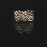 14k Yellow Gold and 1.25cttw Diamond Braided Band Ring Size 6