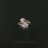 14k White Gold and 0.80cttw Diamond Bypass Heart Ring Size 9